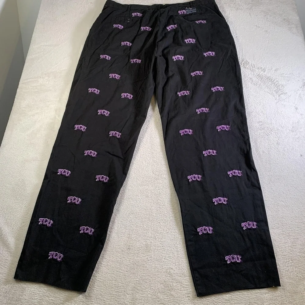 TCU Horned Frogs Pants‎ Mens 42x36 (Tag 44) Black Purple Pennington & Bailes NEW